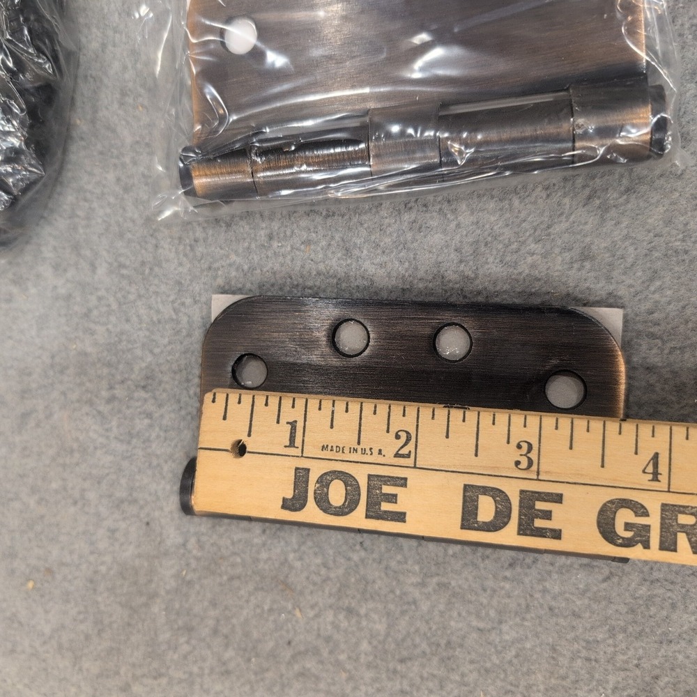 Oil Rubbed Bronze 4 Inch Door Hinges 5/8 Radius Corner 3 Pack with Screws - Picture 5 of 5